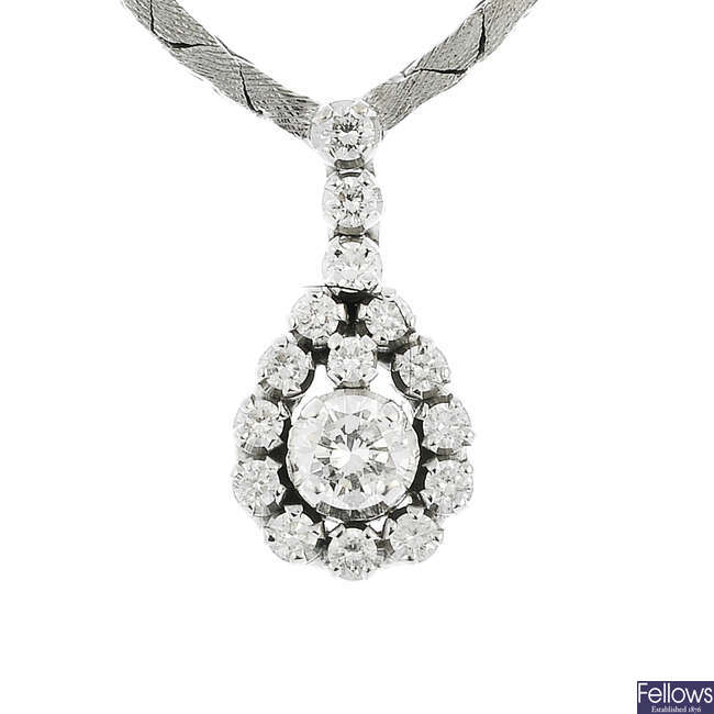 A 1970s 18ct gold diamond necklace.