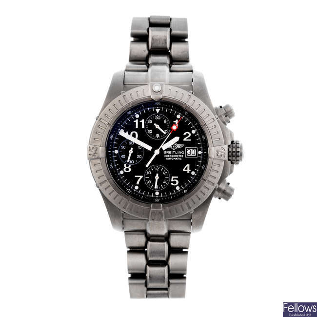 BREITLING - a gentleman's titanium Chrono Avenger chronograph bracelet watch.