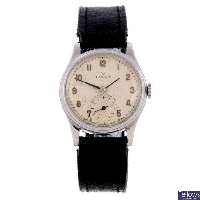 ROLEX - a gentleman's stainless steel wrist watch.