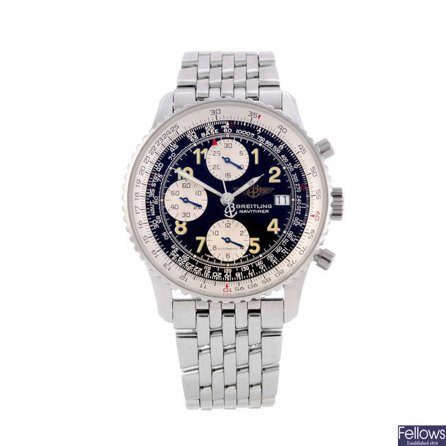 BREITLING - a gentleman's stainless steel Navitimer II chronograph bracelet watch.