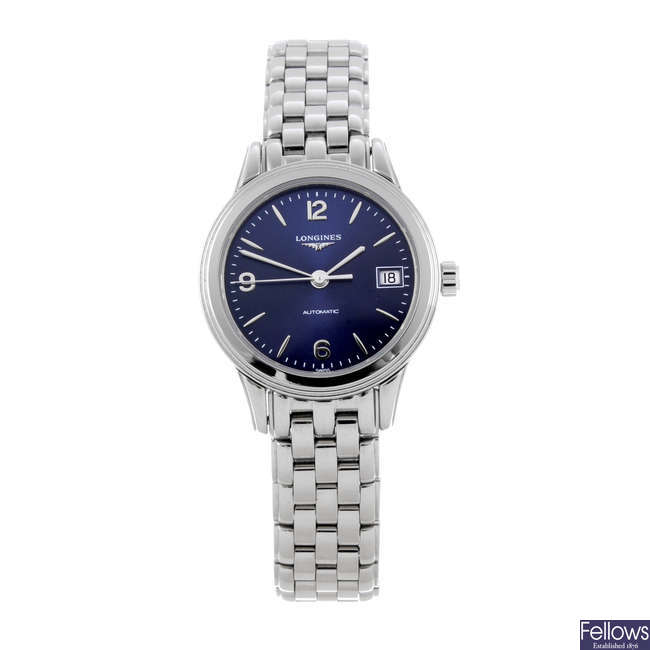 LONGINES - a lady's stainless steel Flagship bracelet watch. 