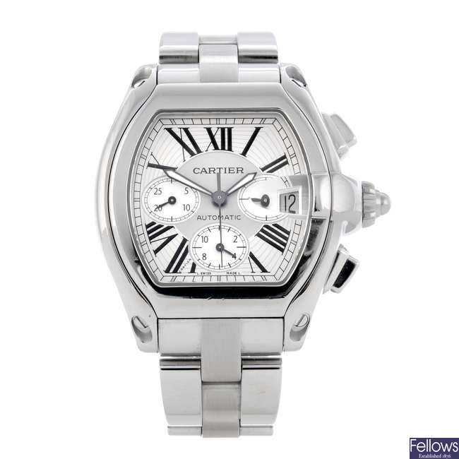 CARTIER - a stainless steel Roadster chronograph bracelet watch.