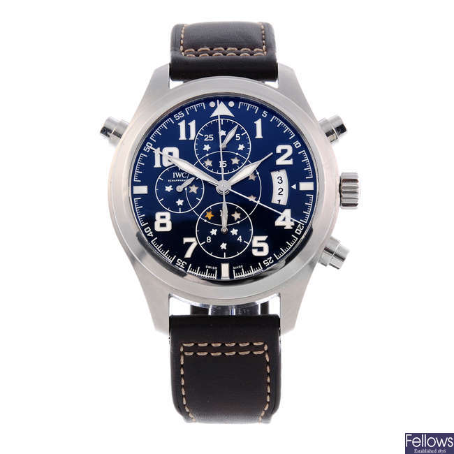 IWC - a limited edition gentleman's stainless steel Le Petit Prince Pilot chronograph wrist watch.
