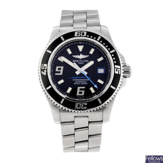 BREITLING - a gentleman's stainless steel Aeromarine SuperOcean 44 bracelet watch.