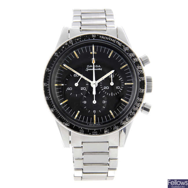 OMEGA - a gentleman's stainless steel Speedmaster 'Ed White' chronograph bracelet watch.