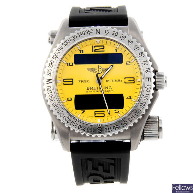 BREITLING - a gentleman's titanium Professional Emergency chronograph wrist watch.