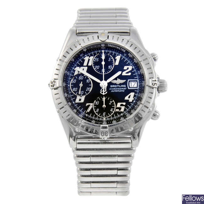 BREITLING - a gentleman's stainless steel Chronomat Blackbird chronograph bracelet watch.