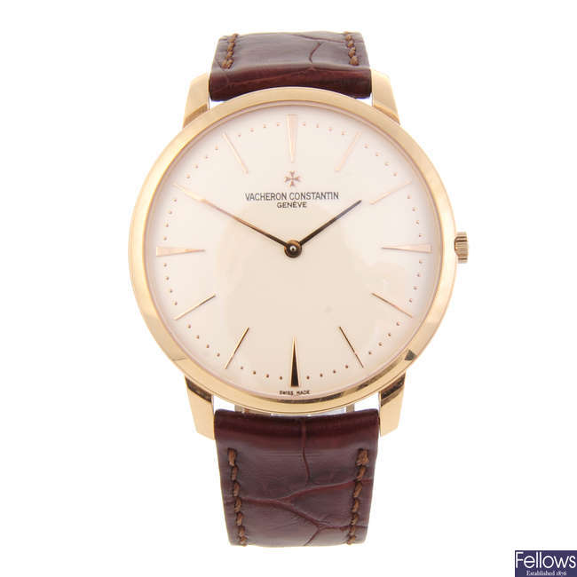 VACHERON CONSTANTIN - a gentleman's 18ct rose gold Patrimony 'Grand Taille' wrist watch.