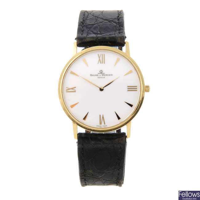 BAUME & MERCIER - a gentleman's 18ct yellow gold Classima wrist watch.