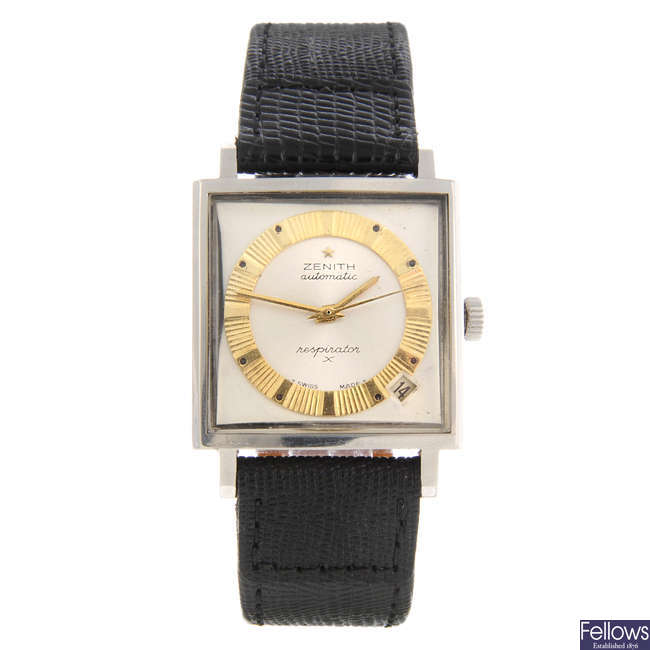 ZENITH - a gentleman's stainless steel Respirator wrist watch together with a Vertex watch and a Vulcain watch.