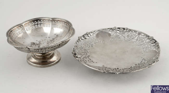 Two mid to later 20th century silver dishes.