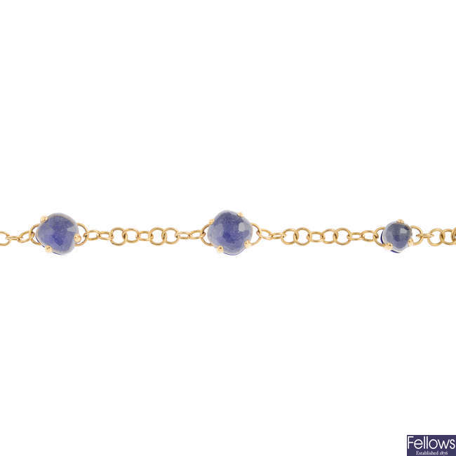 POMELLATO - an 18ct gold lapis lazuli and rock crystal 'Capri' bracelet.
