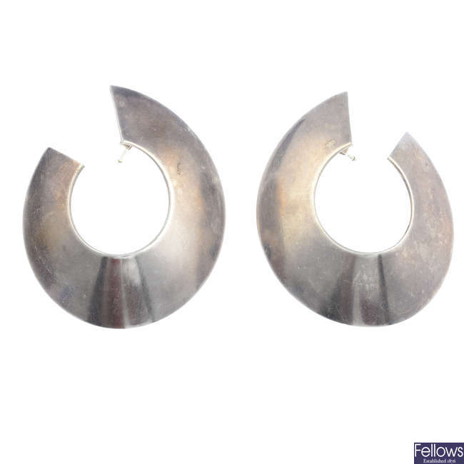 GEORG JENSEN - a pair of earrings, no. 377.