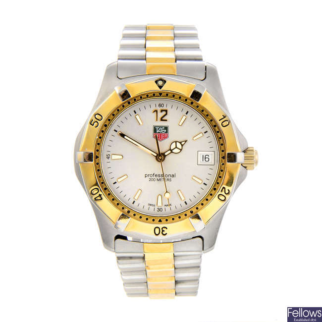 TAG HEUER - a gentleman's bi-colour 2000 Series bracelet watch.