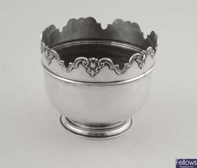 An Edwardian silver planter by Mappin and Webb.