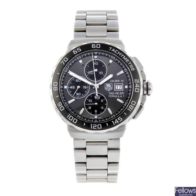 TAG HEUER - a gentleman's stainless steel Formula 1 Calibre 16 chronograph bracelet watch.