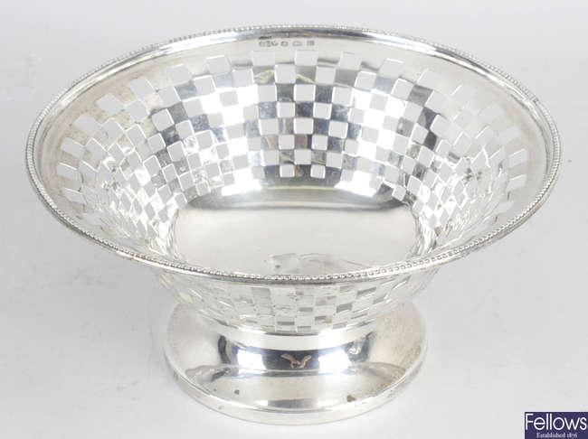 A 1920's silver footed dish.