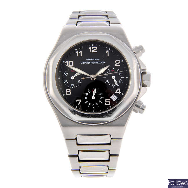 GIRARD-PERREGAUX - a gentleman's stainless steel Laureato chronograph bracelet watch.