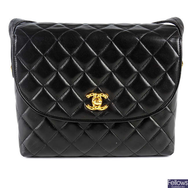 CHANEL - a vintage square quilted flap handbag.