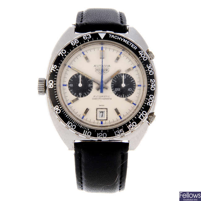 HEUER - a gentleman's stainless steel Autavia 'Jo Siffert' chronograph wrist watch.