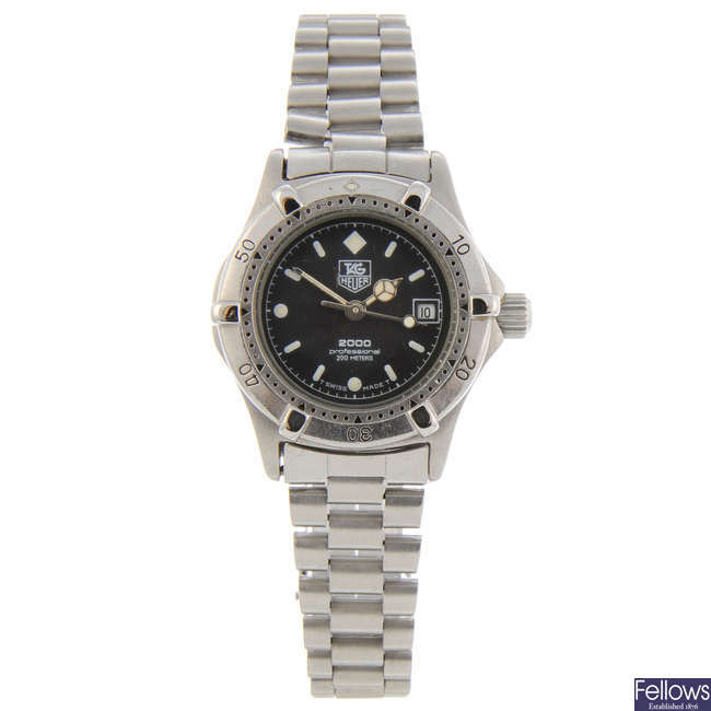 TAG HEUER - a lady's stainless steel 2000 Series bracelet watch.