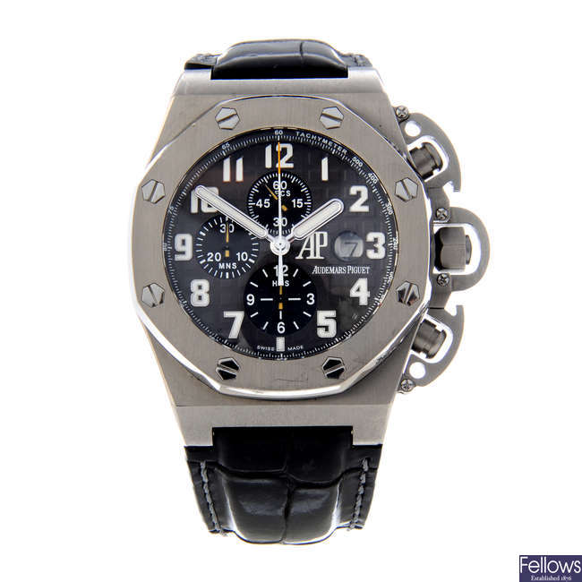 AUDEMARS PIGUET - a limited edition gentleman's titanium Royal Oak Offshore T3 chronograph wrist watch.
