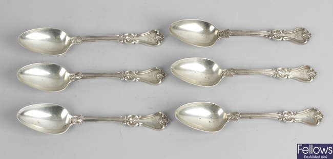 Six early Victorian silver spoons. 