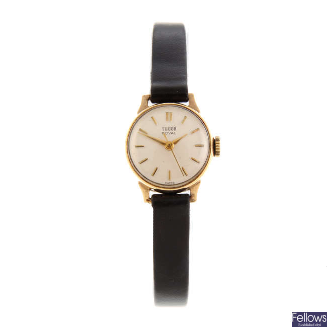TUDOR - a lady's 9ct yellow gold wrist watch with a Dunklings bracelet watch.