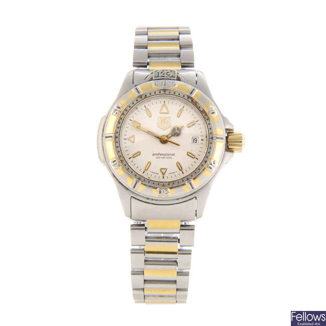 TAG HEUER - a lady's bi-colour 4000 Series bracelet watch with a Gucci 9200L bracelet watch.
