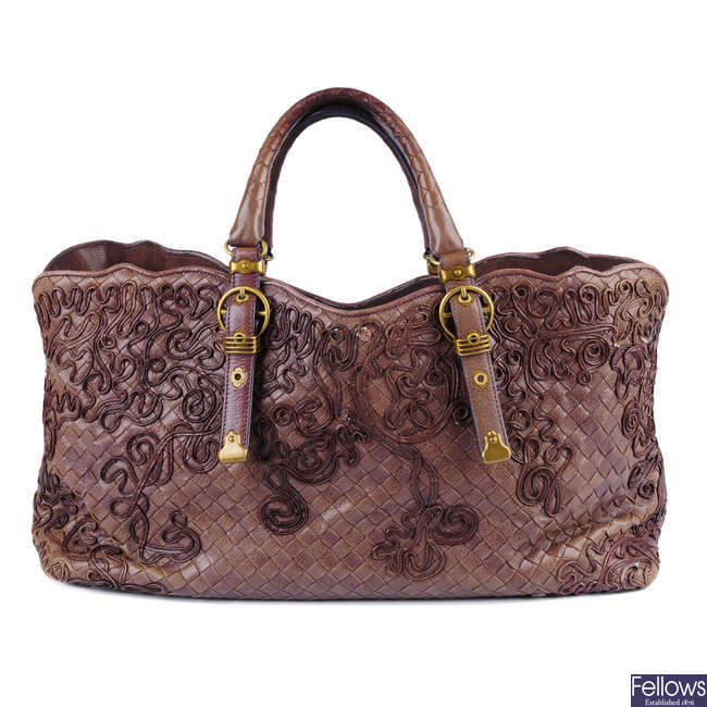 BOTTEGA VENETA - an embroidered Intrecciato handbag.
