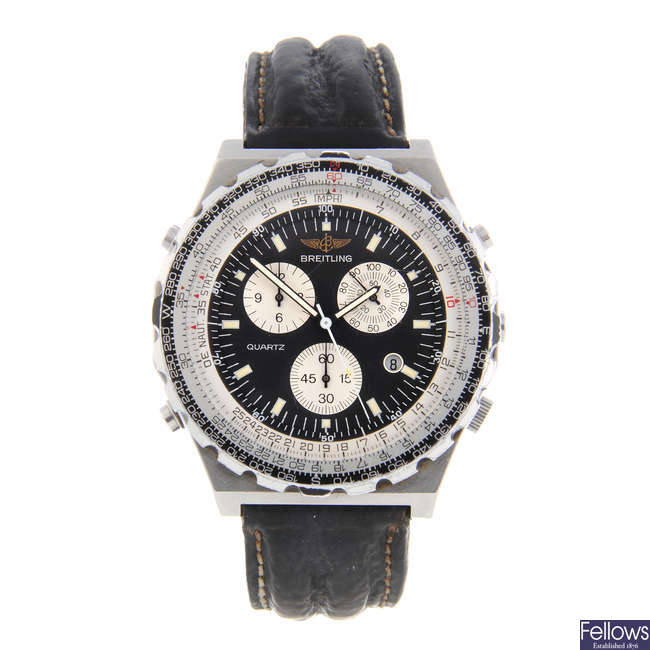 BREITLING - a gentleman's stainless steel Navitimer Jupiter chronograph wrist watch.