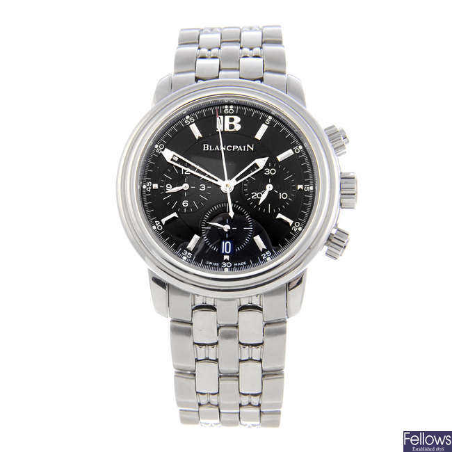 BLANCPAIN - a gentleman's stainless steel Villeret chronograph bracelet watch.