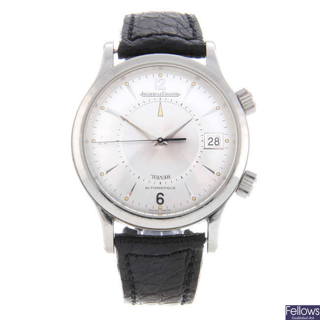 JAEGER-LECOULTRE - a gentleman's stainless steel Master Control Reveil alarm wrist watch.