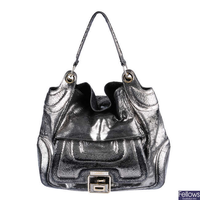 ANYA HINDMARCH - a silver handbag.