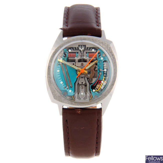 BULOVA - a gentleman's stainless steel Accutron Spaceview wrist watch.