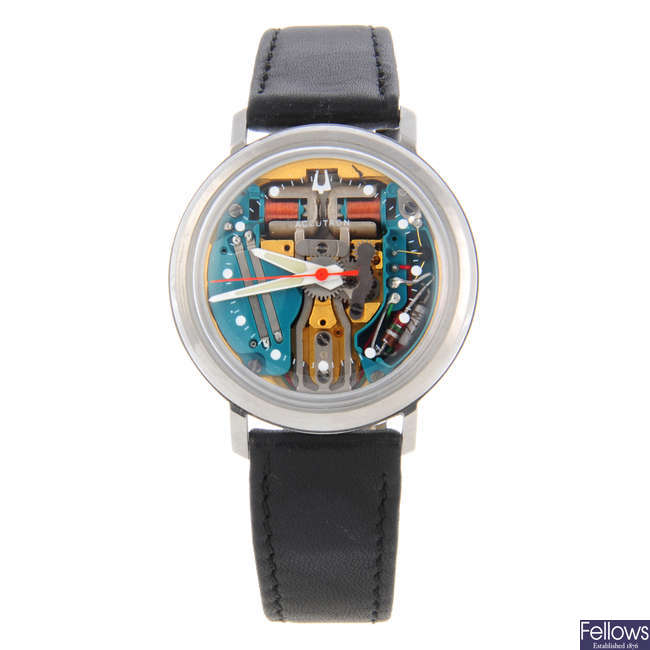 BULOVA - a gentleman's stainless steel Accutron Spaceview wrist watch.