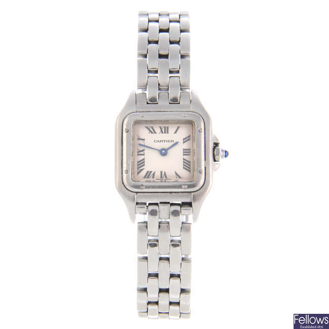 CARTIER - a stainless steel Panthere bracelet watch.