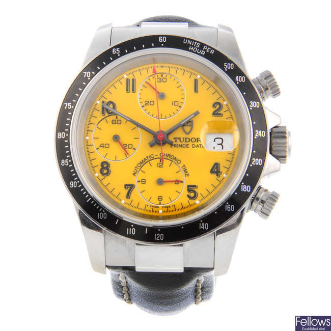 TUDOR - a gentleman's stainless steel Prince Date chronograph wrist watch.