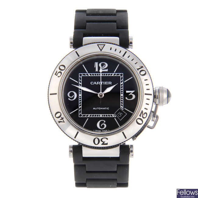 CARTIER - a stainless steel Pasha bracelet watch.