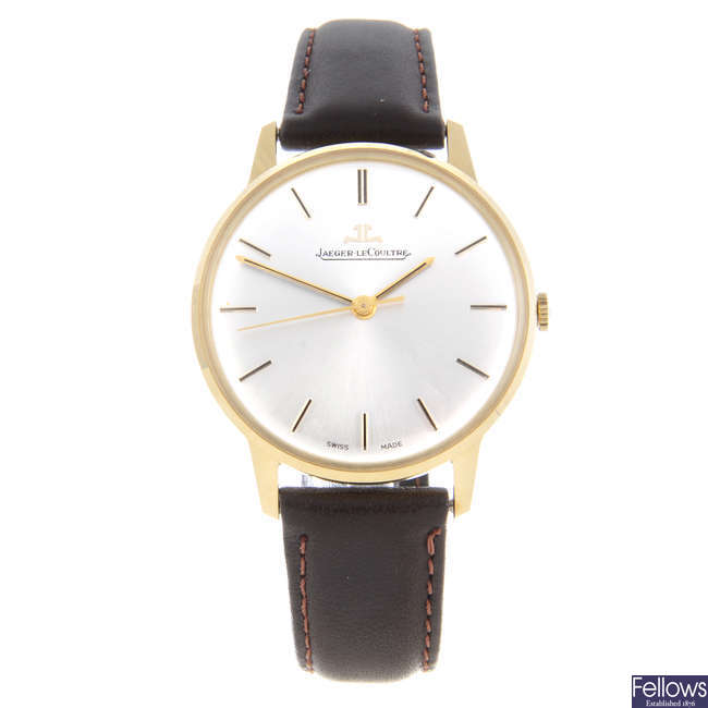 JAEGER-LECOULTRE - a gentleman's yellow metal wrist watch.