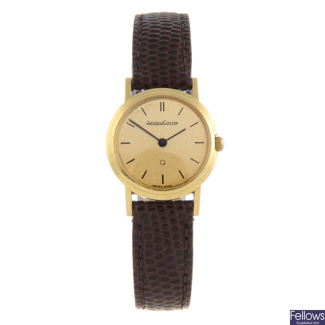 JAEGER-LECOULTRE - a lady's 18ct yellow gold wrist watch.