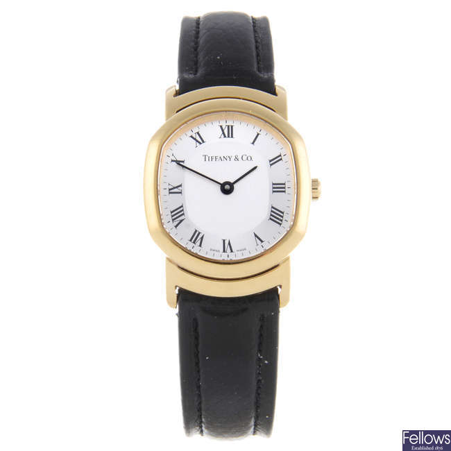 TIFFANY & CO. - a lady's 18ct yellow gold wrist watch.