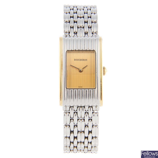 BOUCHERON - a lady's bi-colour Reflet bracelet watch.