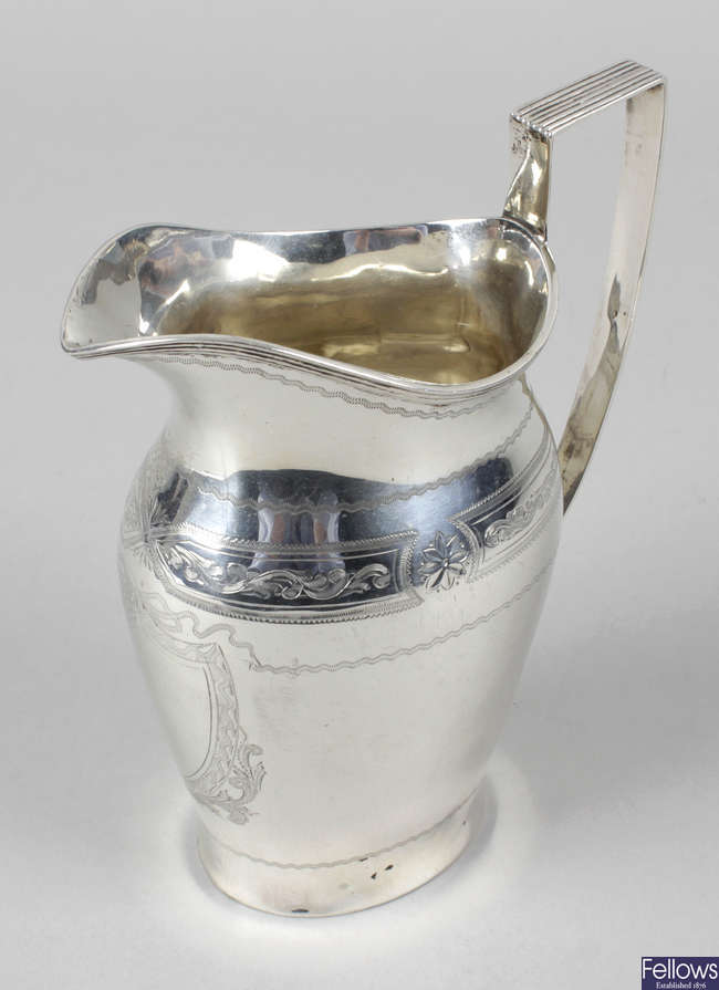 A 1920's silver cream or milk jug.
