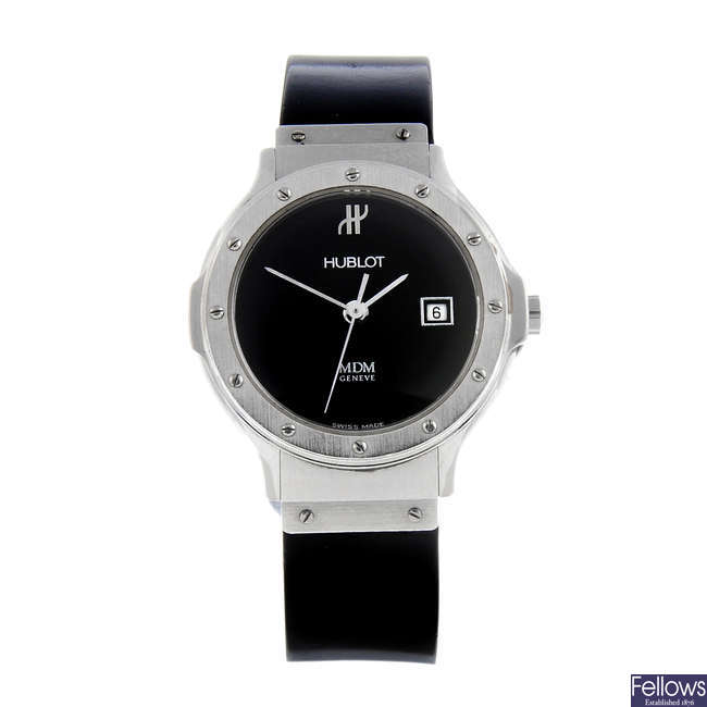 HUBLOT - a lady's stainless steel MDM wrist watch.