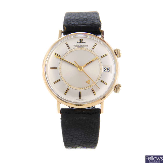 JAEGER-LECOULTRE - a gentleman's gold plated Memovox alarm wrist watch.