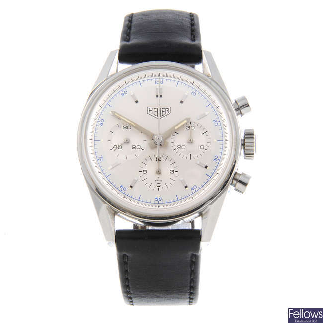 TAG HEUER - a gentleman's stainless steel 1964 Carrera re-issue chronograph wrist watch.
