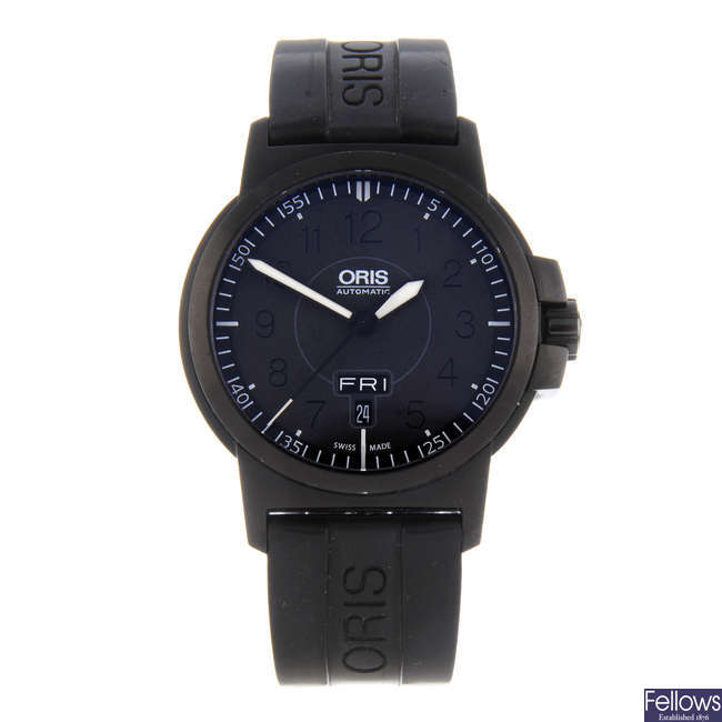 ORIS - a gentleman's DLC-treated stainless steel BC3 Sportsman wrist watch.