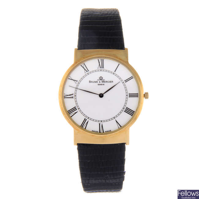 BAUME & MERCIER - a mid-size yellow metal Classima wrist watch.