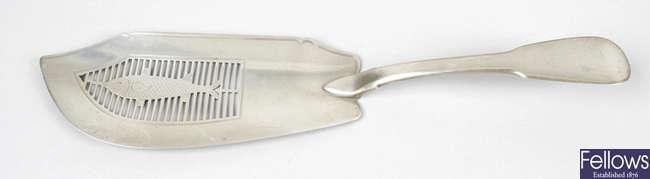 A George III silver fish slice.